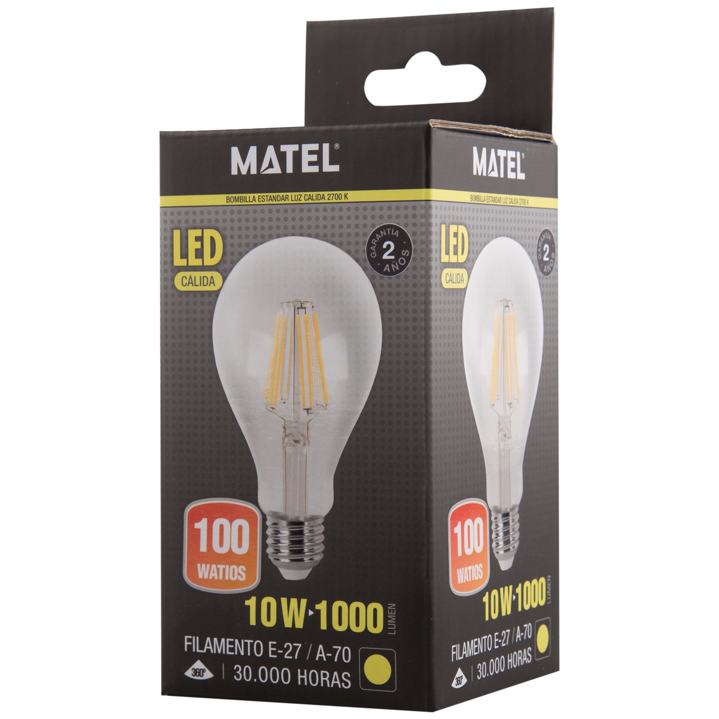 LAMPADA LED E27 4W 6W 8W 10W A60 A70 FILAMENTO 360º 100LM W 230V AC