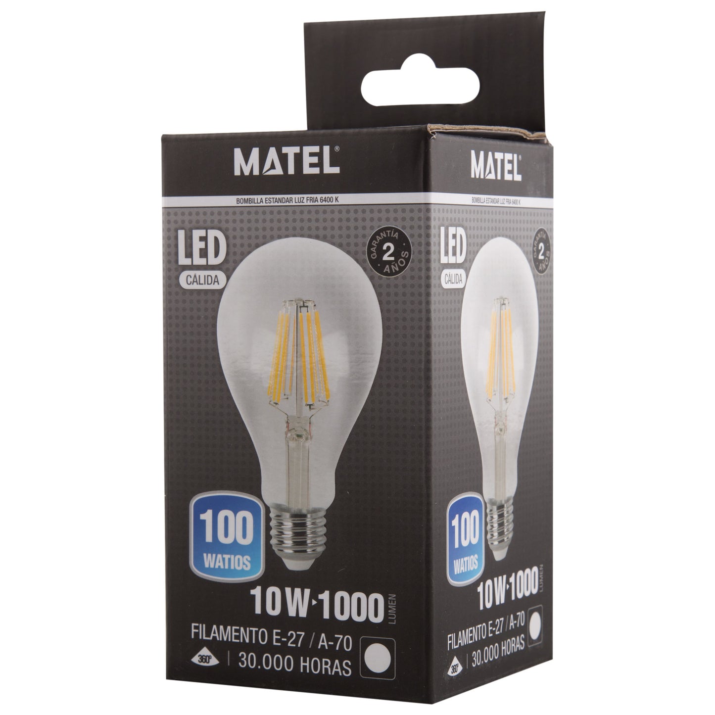 LAMPADA LED E27 4W 6W 8W 10W A60 A70 FILAMENTO 360º 100LM W 230V AC