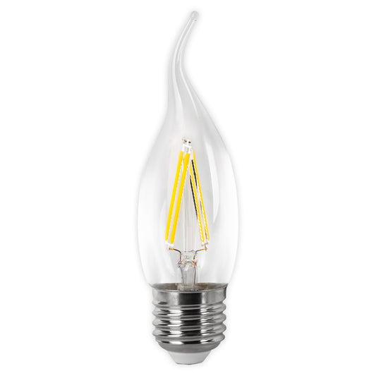 LAMPADA LED E27 2W TRANSPARENTE 6400 K VELA CHAMA FILAMENTO 360º C37
