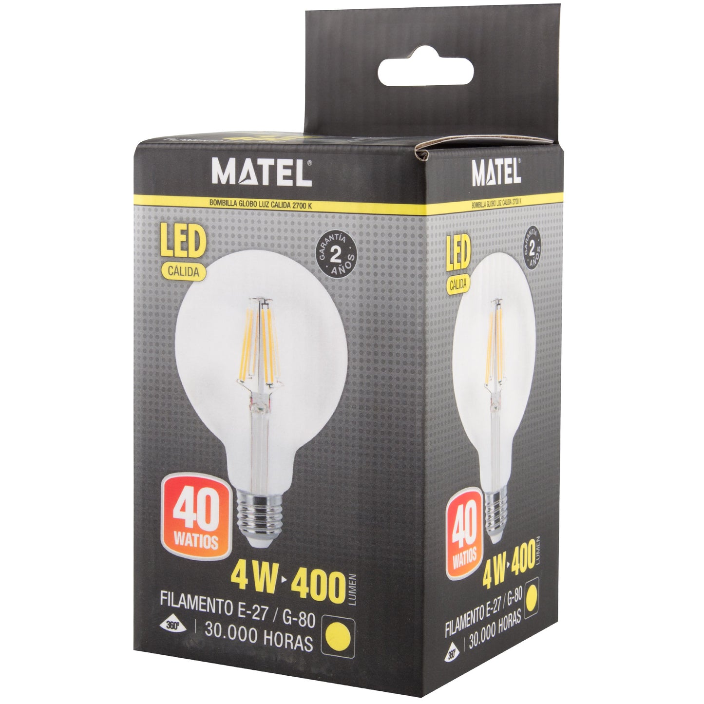 LAMPADA LED E27 GLOBO FILAMENTO TRANSPARENTE 360º G80 G95 G125 230V AC