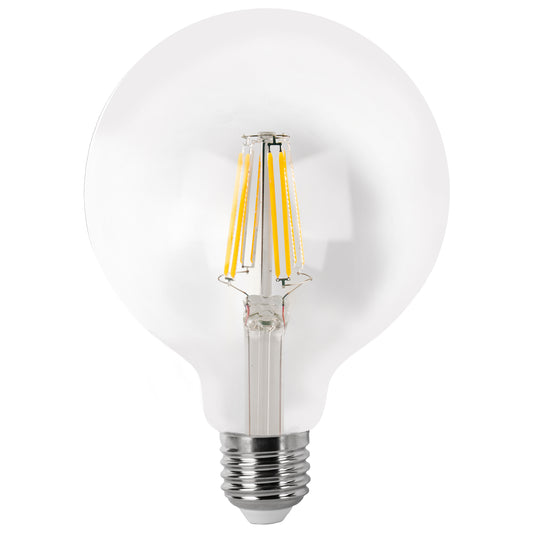 LAMPADA LED E27 GLOBO FILAMENTO TRANSPARENTE 360º G80 G95 G125 230V AC