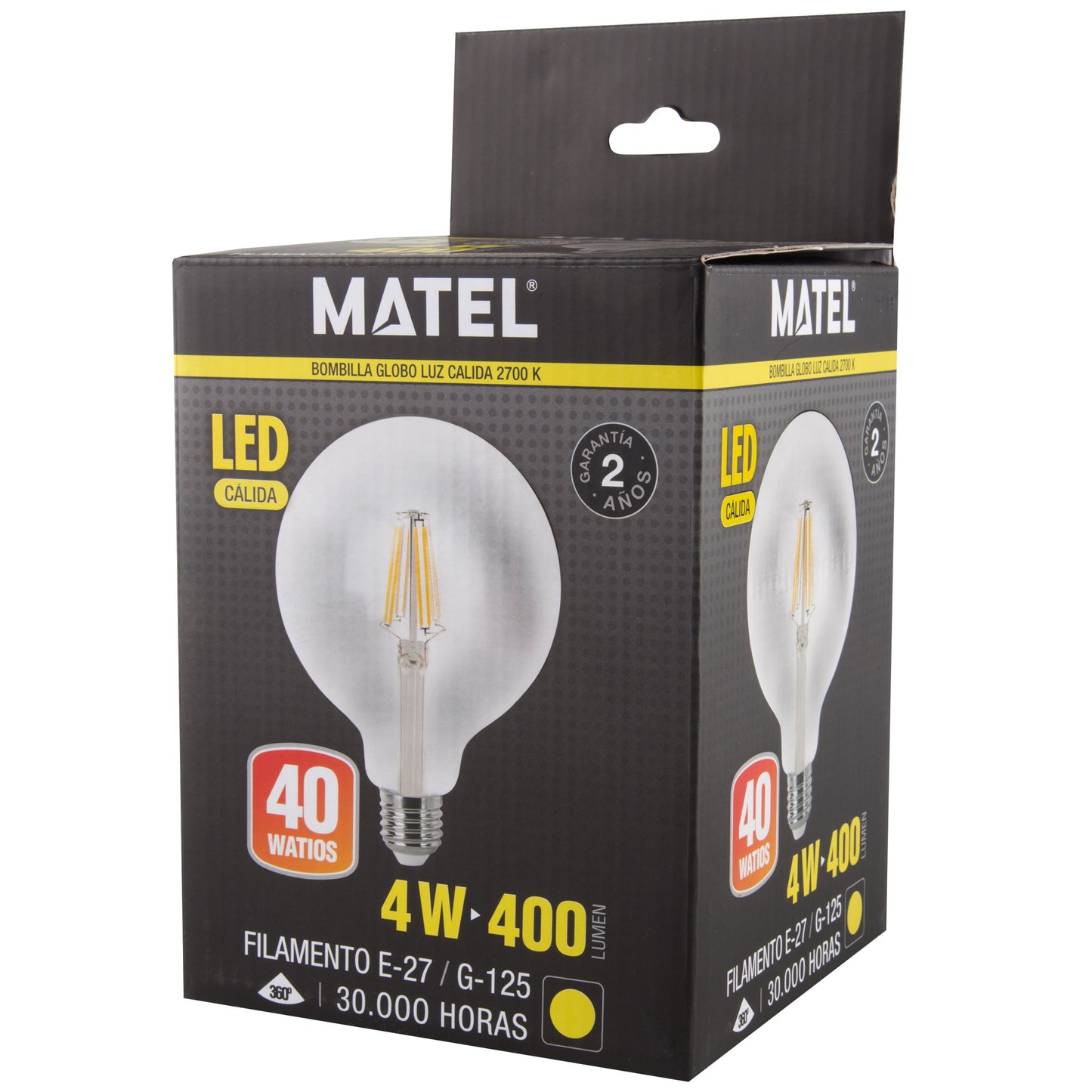 LAMPADA LED E27 GLOBO FILAMENTO TRANSPARENTE 360º G80 G95 G125 230V AC