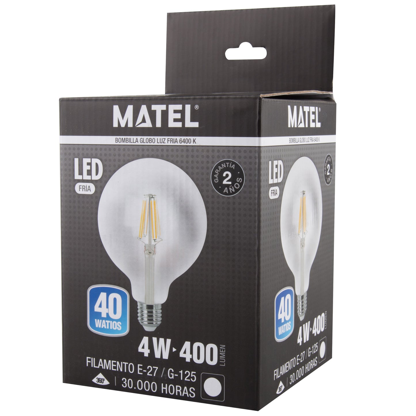 LAMPADA LED E27 GLOBO FILAMENTO TRANSPARENTE 360º G80 G95 G125 230V AC