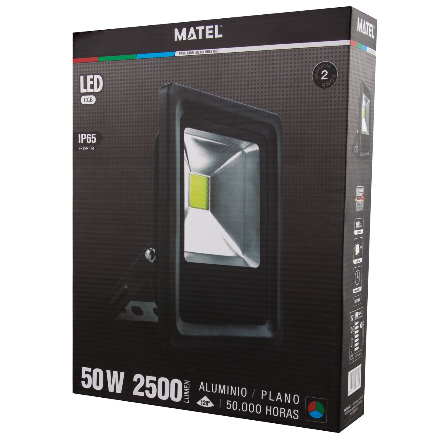 BLACK FLAT ALUMINUM LED SPOTLIGHT 10W 20W 30W 50W 70W 100W 150W 200W IP65 230V AC