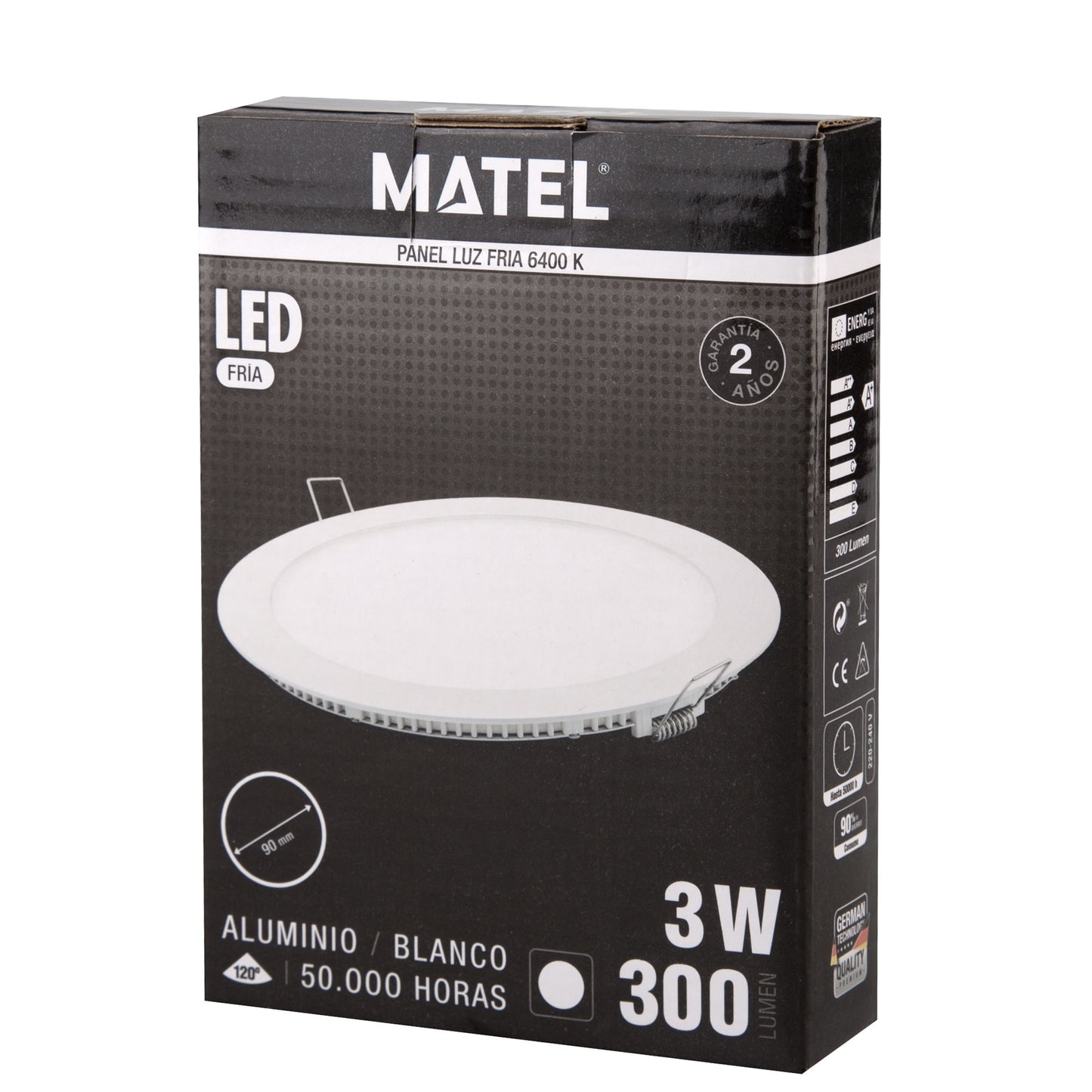 PLACA LED ULTRA FINA BRANCA REDONDA PLANA 120 EM ALUMÍNIO 230V AC