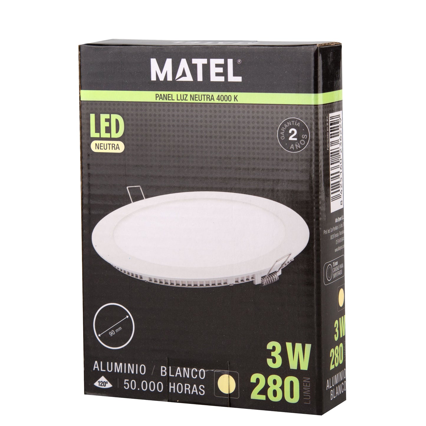 PLACA LED ULTRA FINA BRANCA REDONDA PLANA 120 EM ALUMÍNIO 230V AC