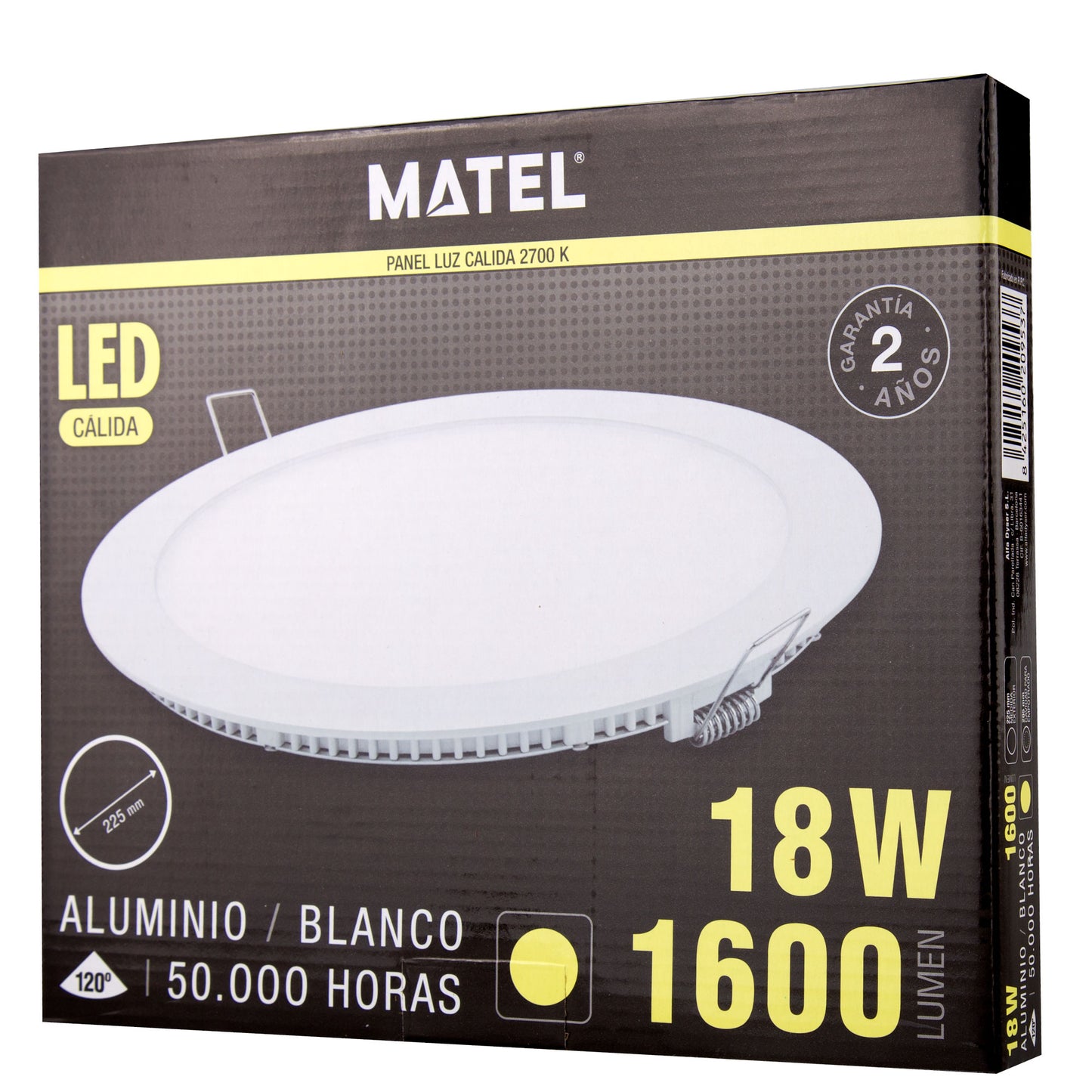 PLACA LED ULTRA FINA BRANCA REDONDA PLANA 120 EM ALUMÍNIO 230V AC