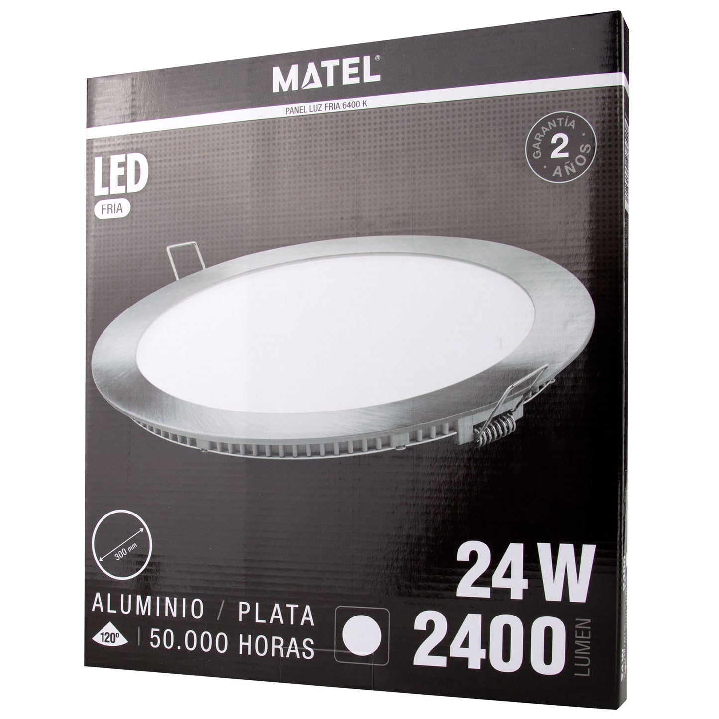 PLACA LED ULTRA FINA PRATA REDONDA PLANA 120º EM ALUMÍNIO 230V AC