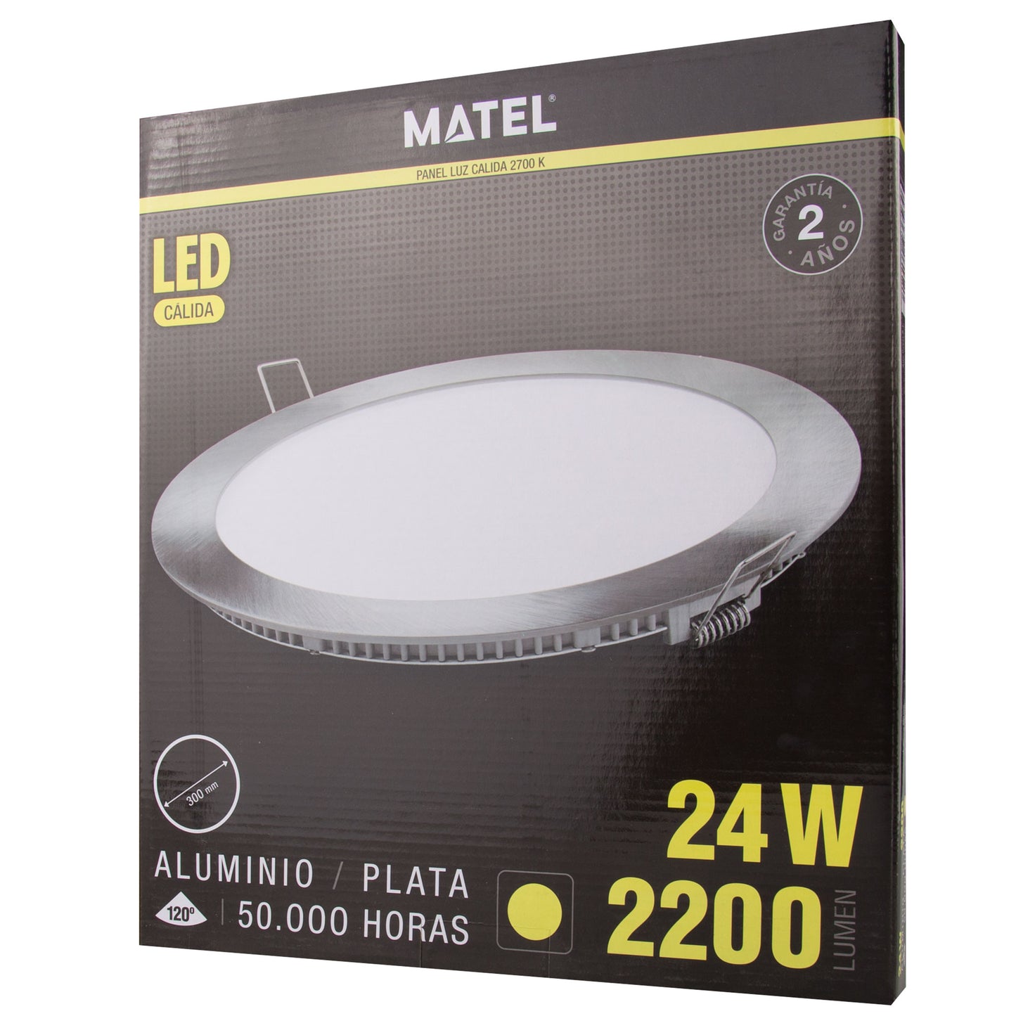 PLACA LED ULTRA FINA PRATA REDONDA PLANA 120º EM ALUMÍNIO 230V AC