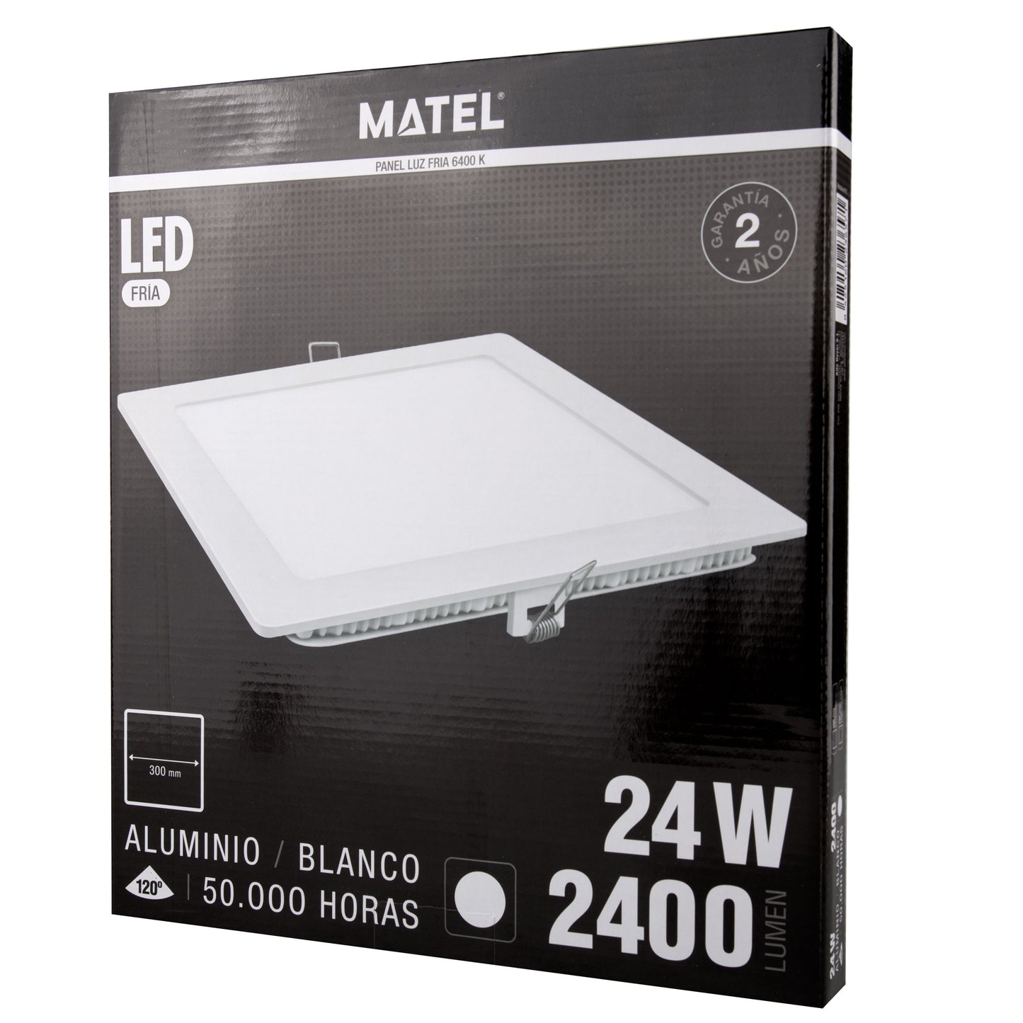 PLACA LED ULTRA FINA BRANCA QUADRADA PLANA 120º EM ALUMÍNIO 230V AC