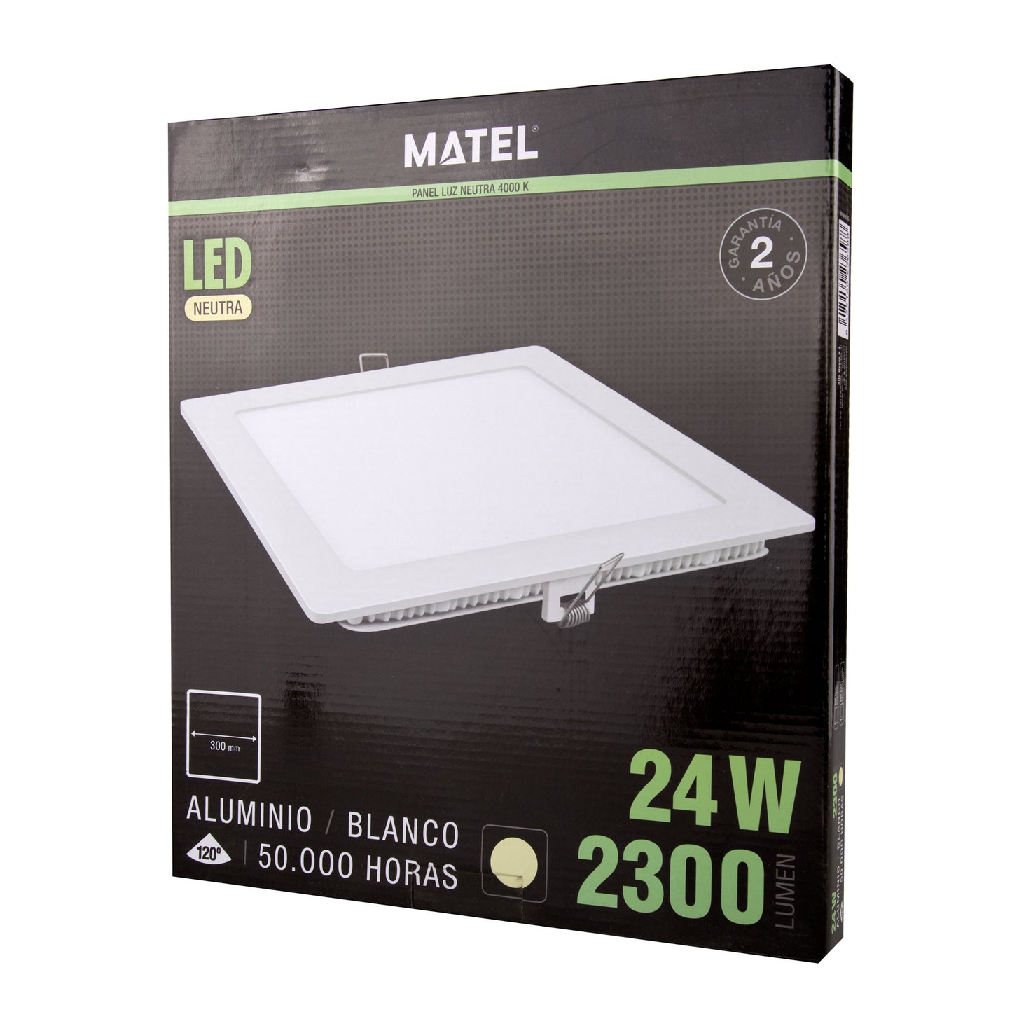PLACA LED ULTRA FINA BRANCA QUADRADA PLANA 120º EM ALUMÍNIO 230V AC