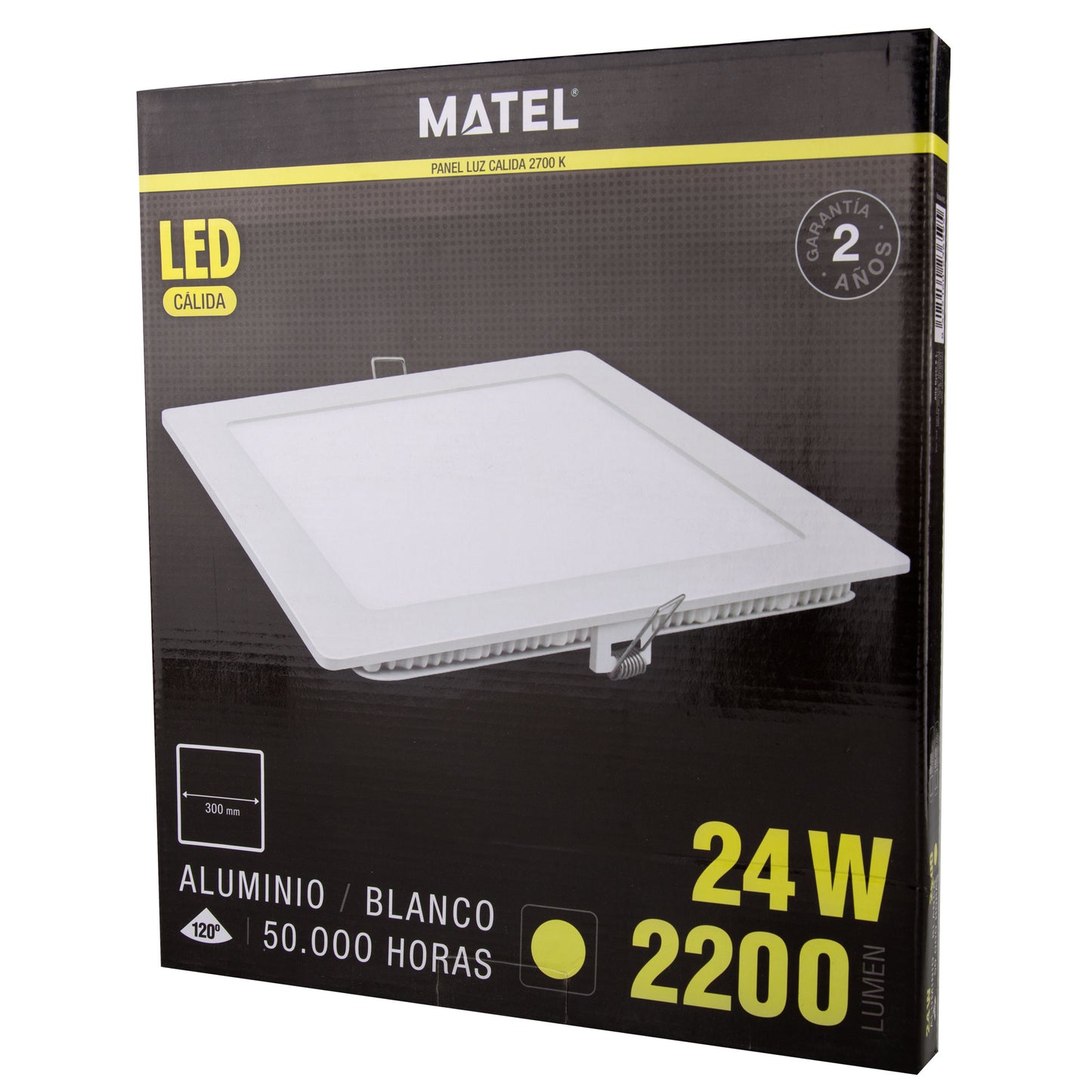 PLACA LED ULTRA FINA BRANCA QUADRADA PLANA 120º EM ALUMÍNIO 230V AC
