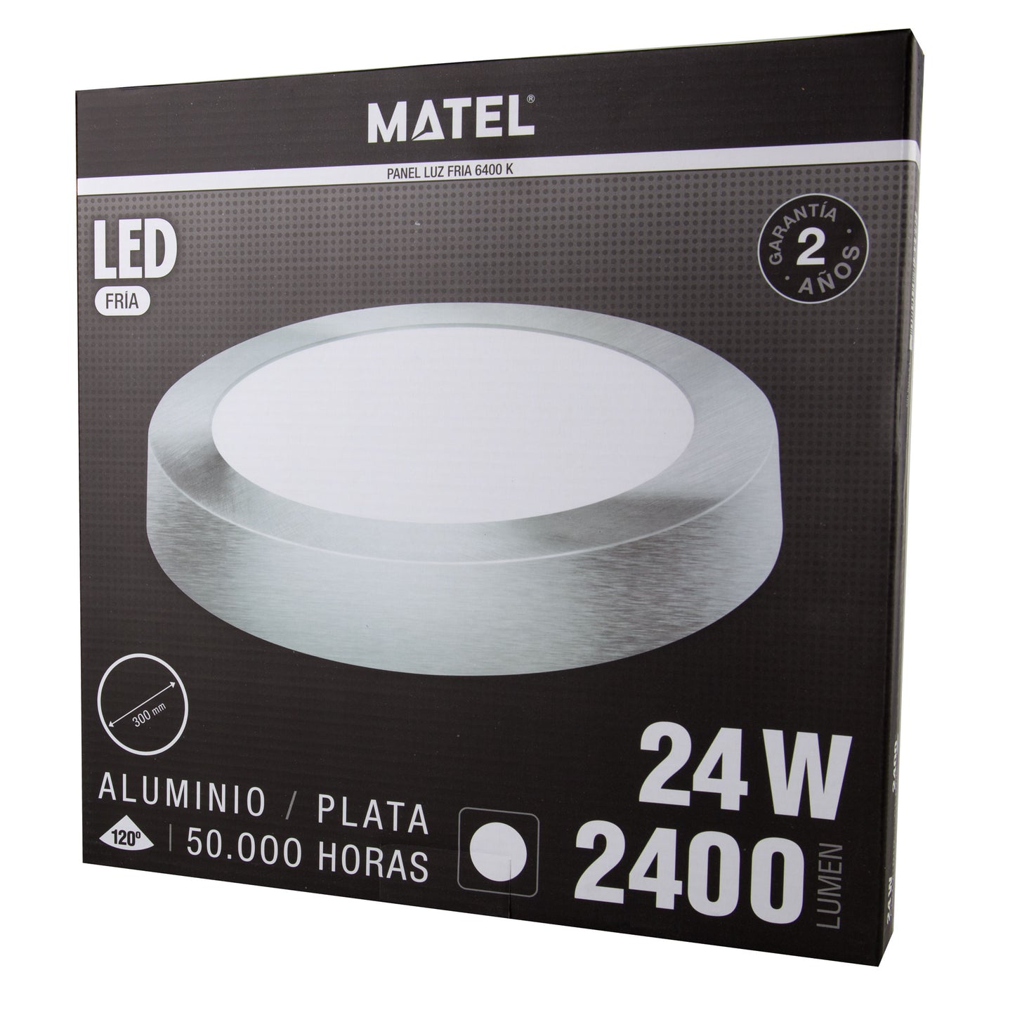PLACA LED SALIENTE BRANCA E PRATA 18W 24W REDONDA 120º 230V AC