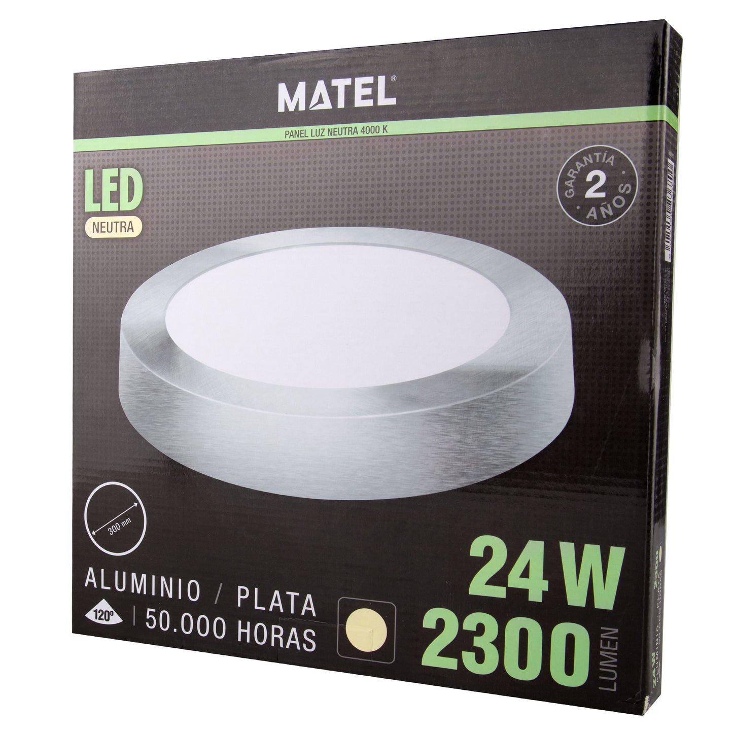 PLACA LED SALIENTE BRANCA E PRATA 18W 24W REDONDA 120º 230V AC