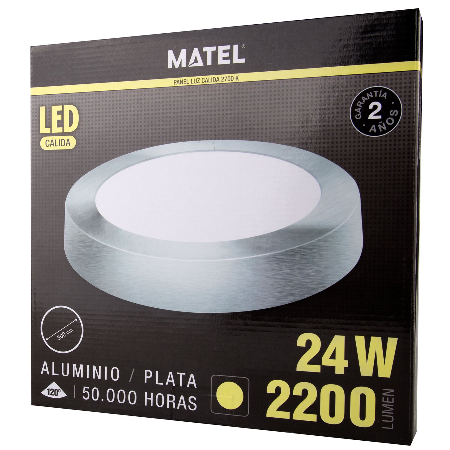 PLACA LED SALIENTE BRANCA E PRATA 18W 24W REDONDA 120º 230V AC