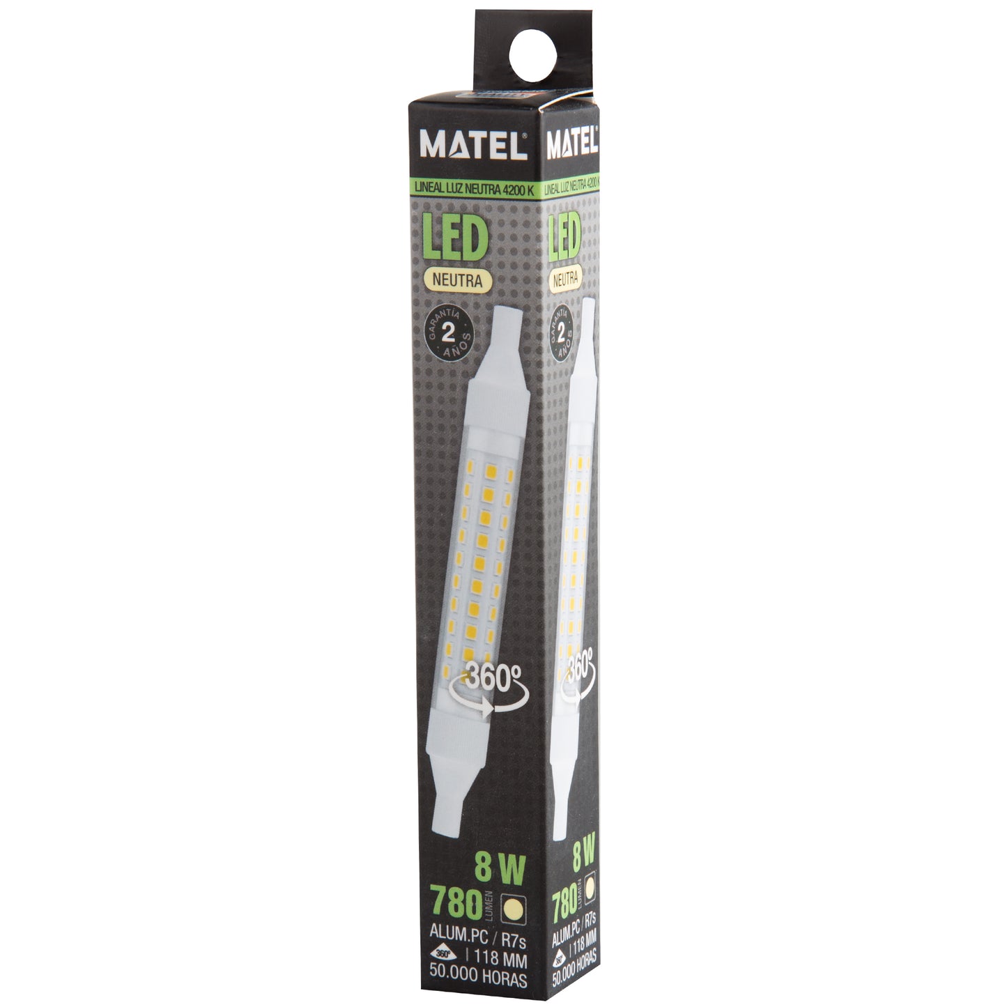 LAMPADA LED LINEAR 78 MM 118 MM 5W 6W 8W 10W 12W 360º R7S 230V AC