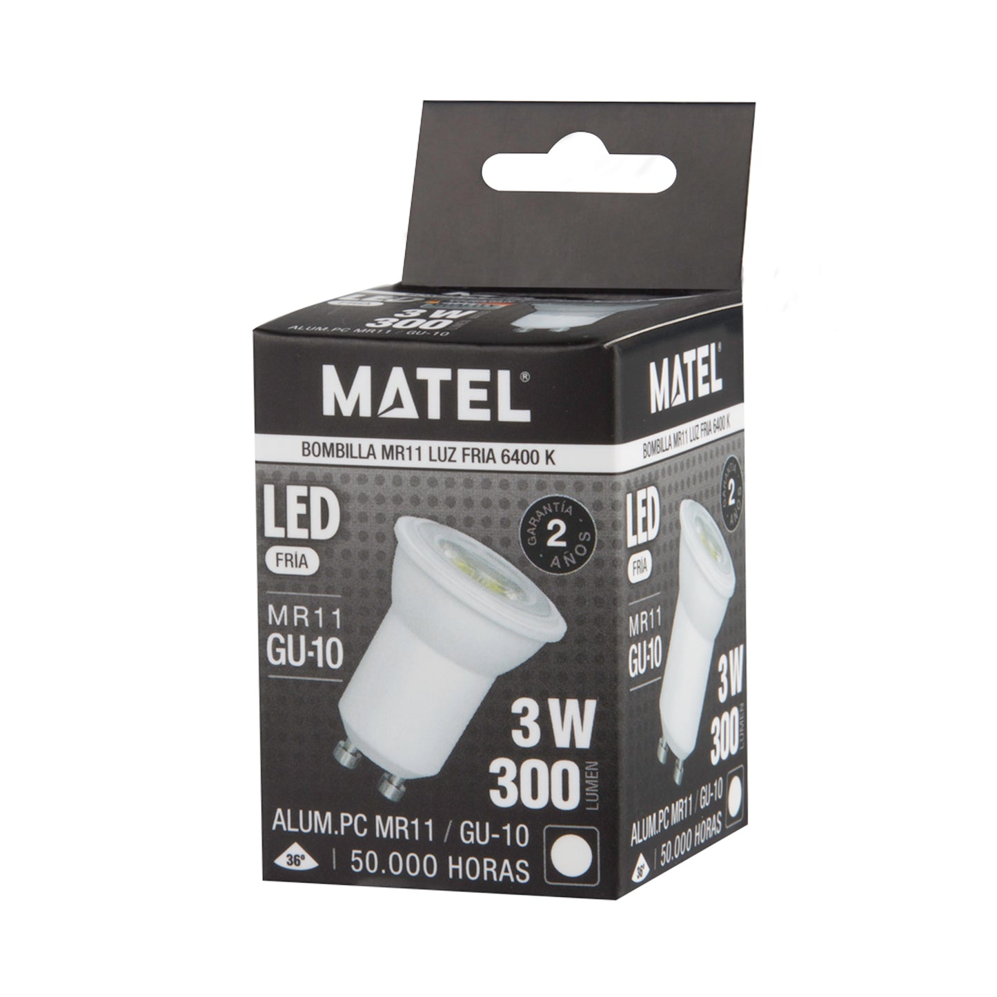 GU10 MINI 35 MM 3W 300LM 6400 K 280LM 4200 K 250LM 2700 K