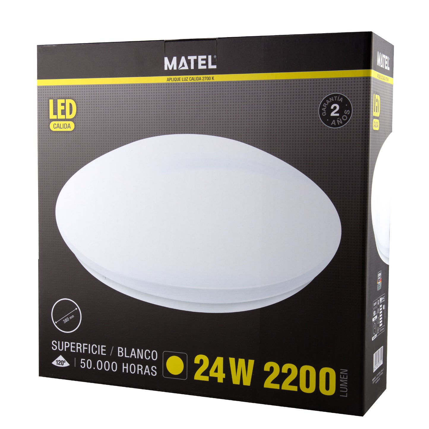 APLIQUE LED ALUMÍNIO REDONDO QUADRADO PC 12W 18W 24W 120º IP20 230V AC
