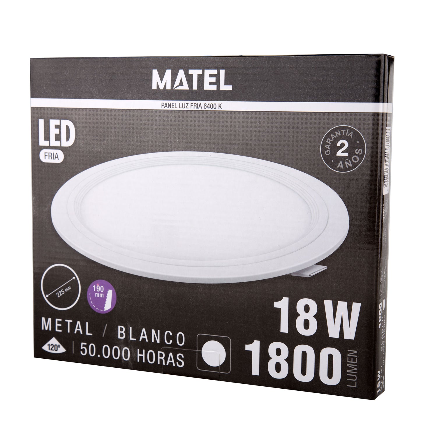 PLACA LED ULTRA FINA BRANCA REDONDA PLANA 120º EM ALUMÍNIO CORTE 190MM 230V AC