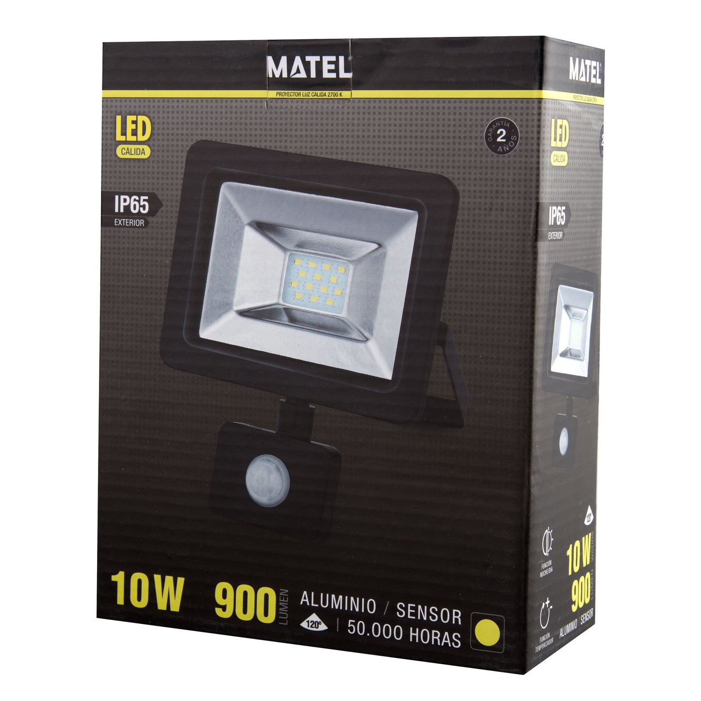 PROJECTEUR LED PLAT NOIR ALUMINIUM & VERRE 10W 20W 30W 50W 6400K 2700K 230V AC