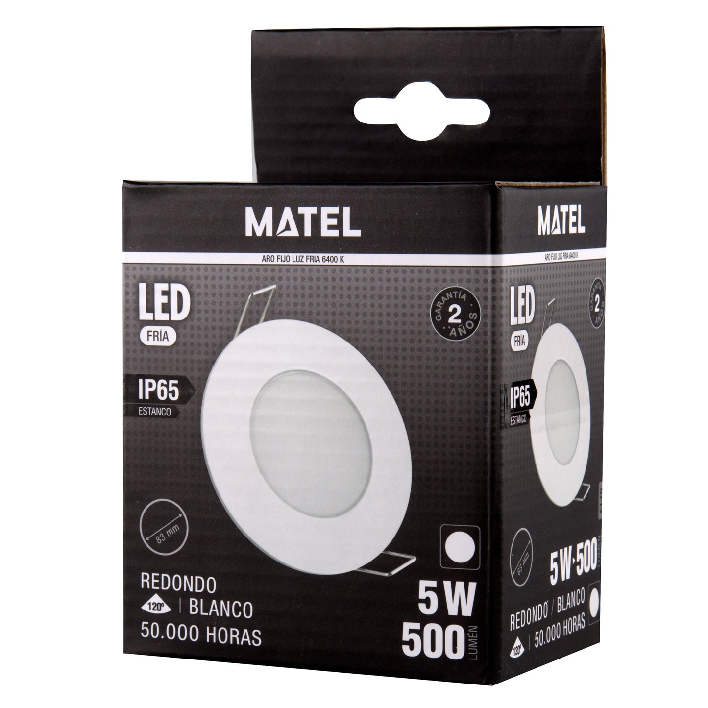 ARO COM LED INTEGRADO BRANCO NIQUEL CROMO 5W ESTANQUE IP65 230V AC