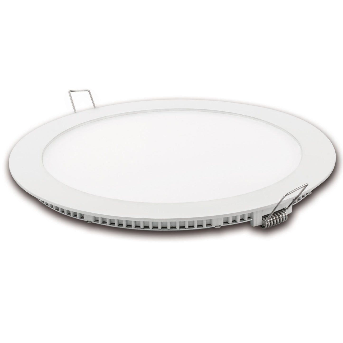 PLACA LED ULTRA FINA BRANCA / CINZA / PRATA / REDONDA PLANA 120º EM ALUMÍNIO CORTE 185MM 230V AC