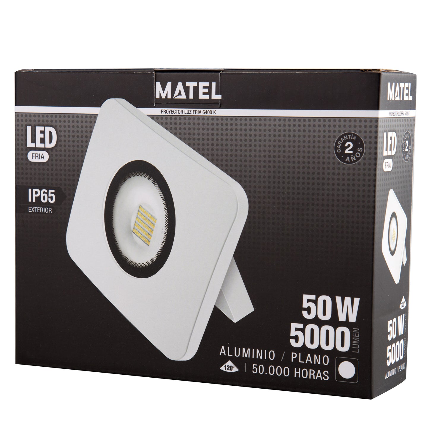 PROJECTEUR EN FONTE D'ALUMINIUM BLANC AVEC / SANS CAPTEUR 10W 20W 30W 50W 70W 100W 6400K 230V AC