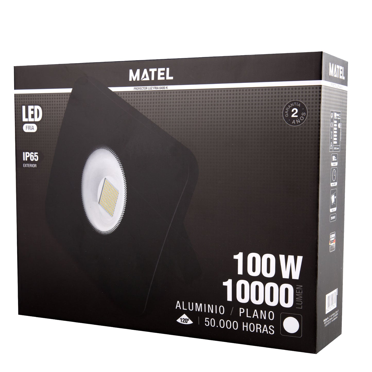 BLACK CAST ALUMINUM SPOTLIGHT WITH / WITHOUT SENSOR 10W 20W 30W 50W 6400K 230V AC