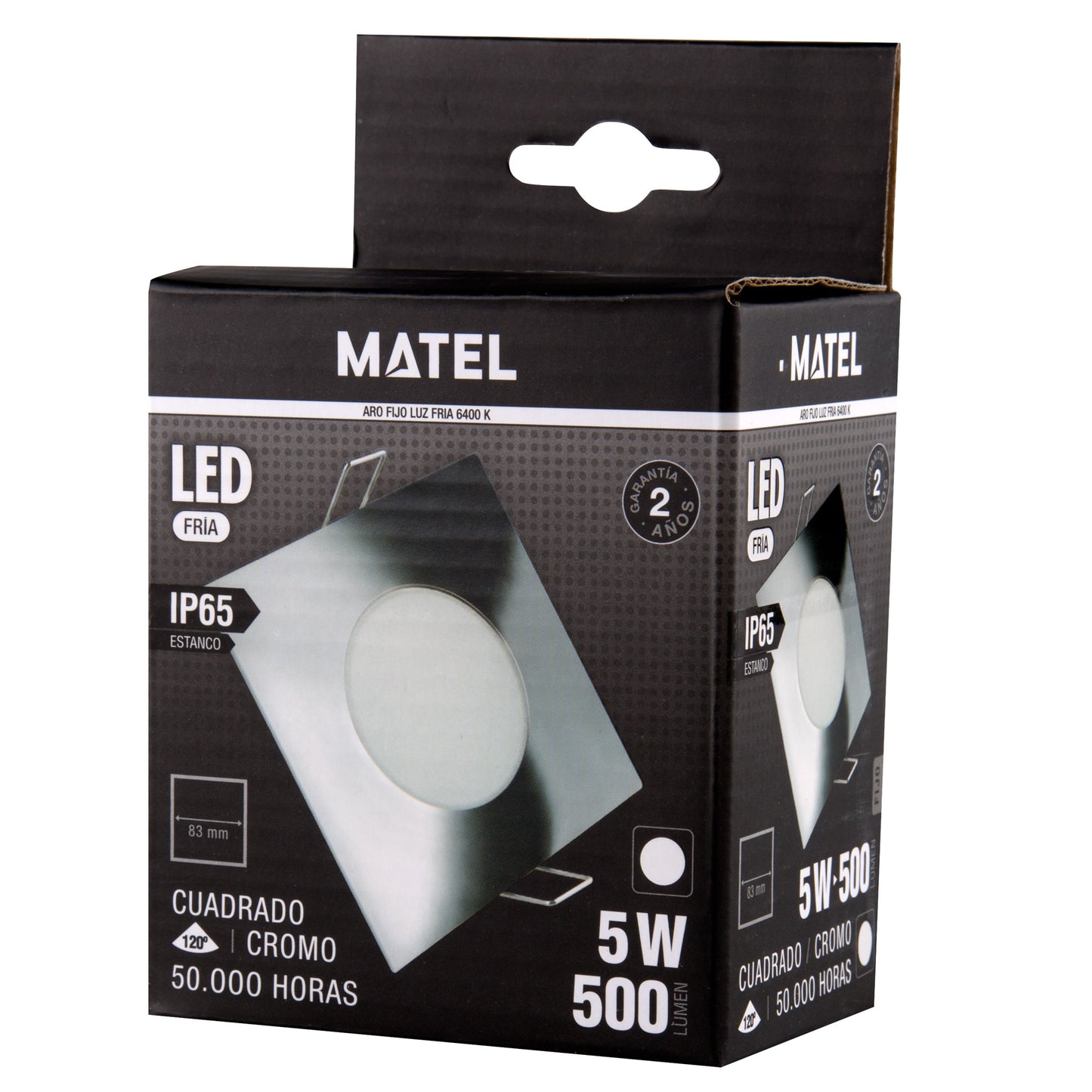 ARO COM LED INTEGRADO BRANCO NIQUEL CROMO 5W ESTANQUE IP65 230V AC