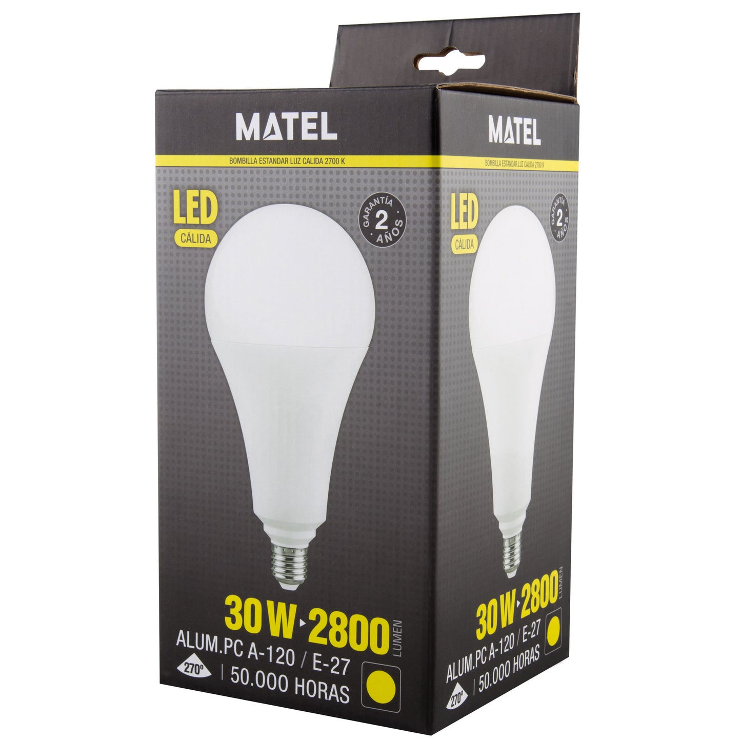 E27 LAMPADA LED NORMAL 270º A60 A120 4W-30W ATE 100LM/W 230V AC