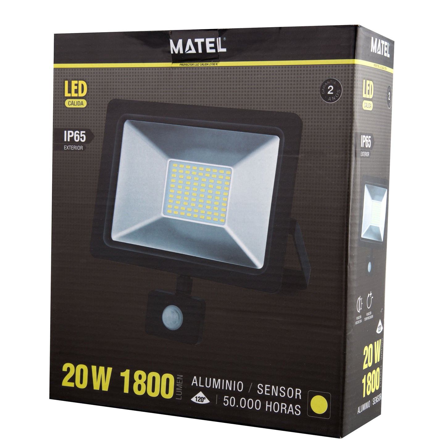 PROJECTEUR LED PLAT NOIR ALUMINIUM & VERRE 10W 20W 30W 50W 6400K 2700K 230V AC