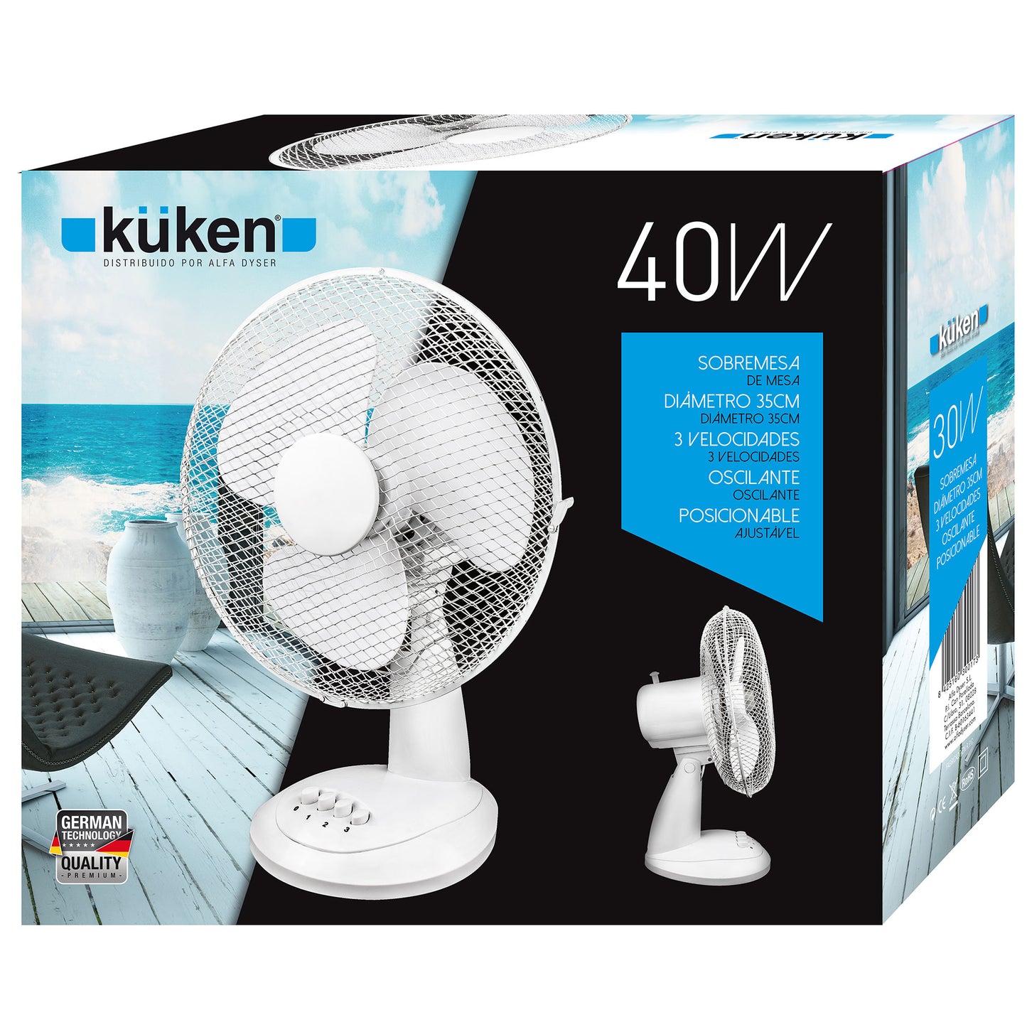 VENTILADOR DE MESA KÜKEN 40W