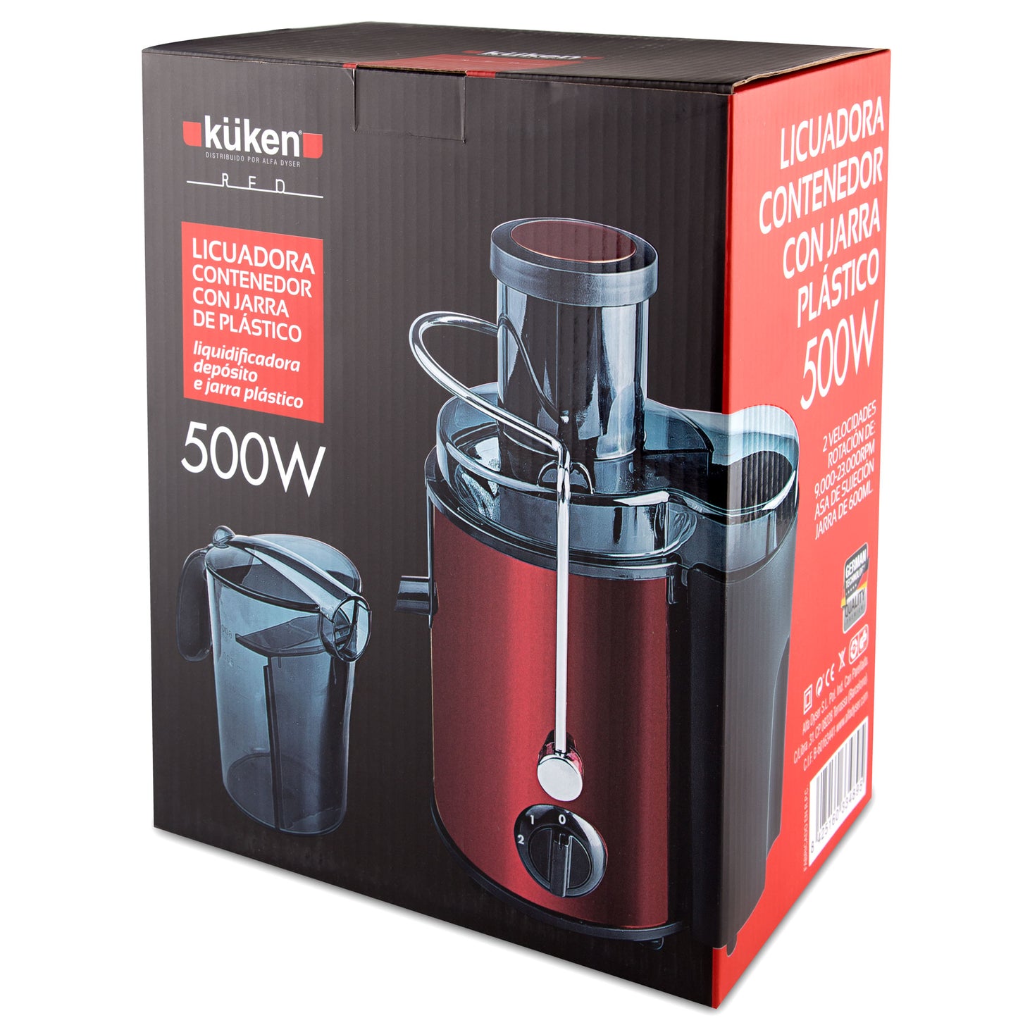 LIQUIFICADORA COM CONTENTOR + JARRO DE PLÁSTICO 1L 500W
