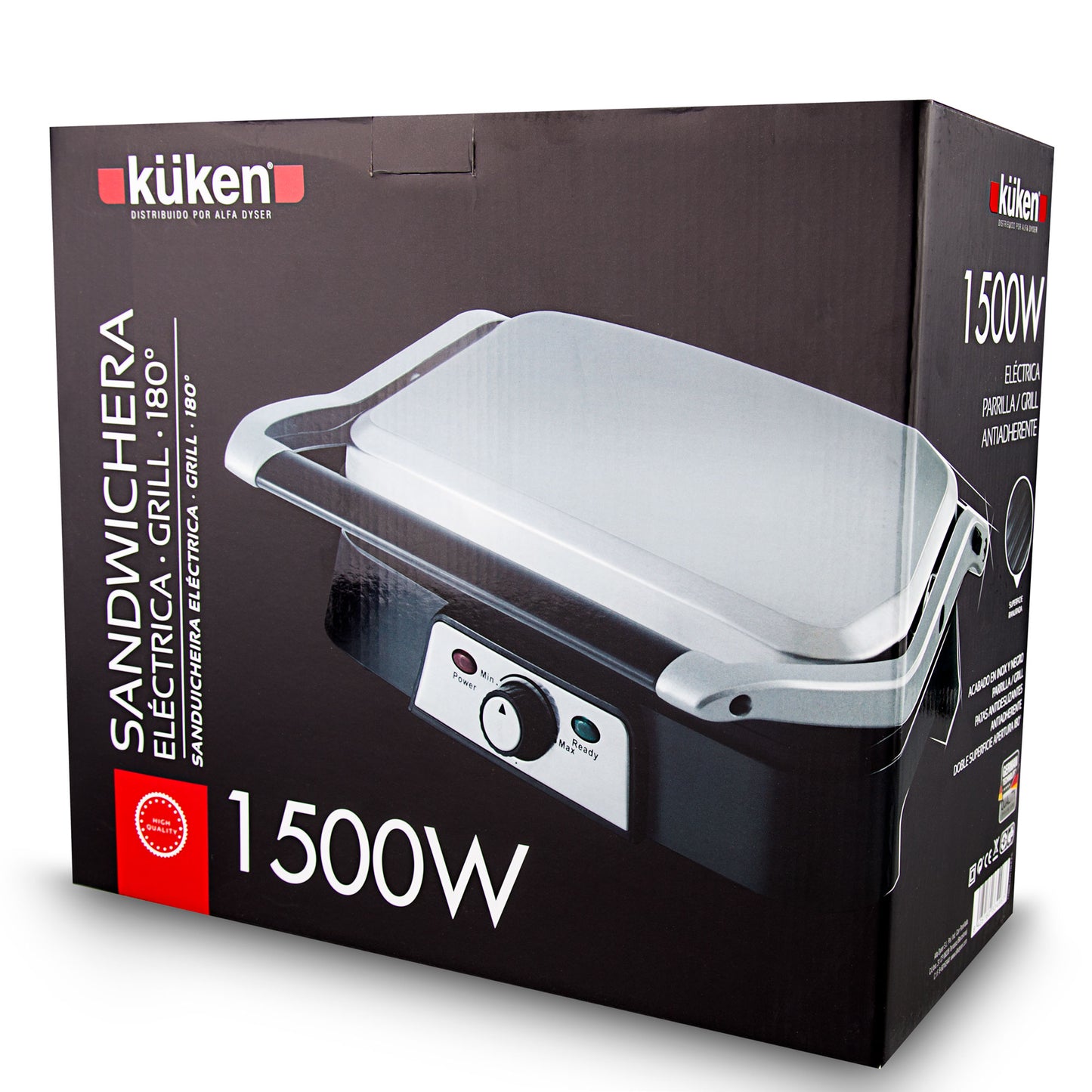 SANDUICHEIRA / GRILL ELÉTRICA KUKEN 1500W ABERTURA 180º
