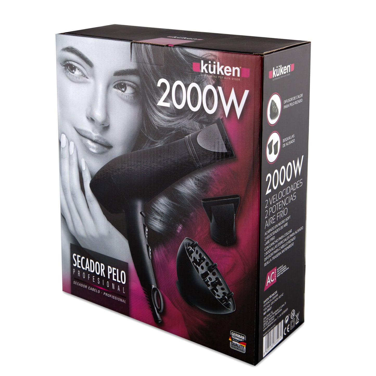 SECADOR DE CABELO PROFISSIONAL IONIC PRETO 2000W