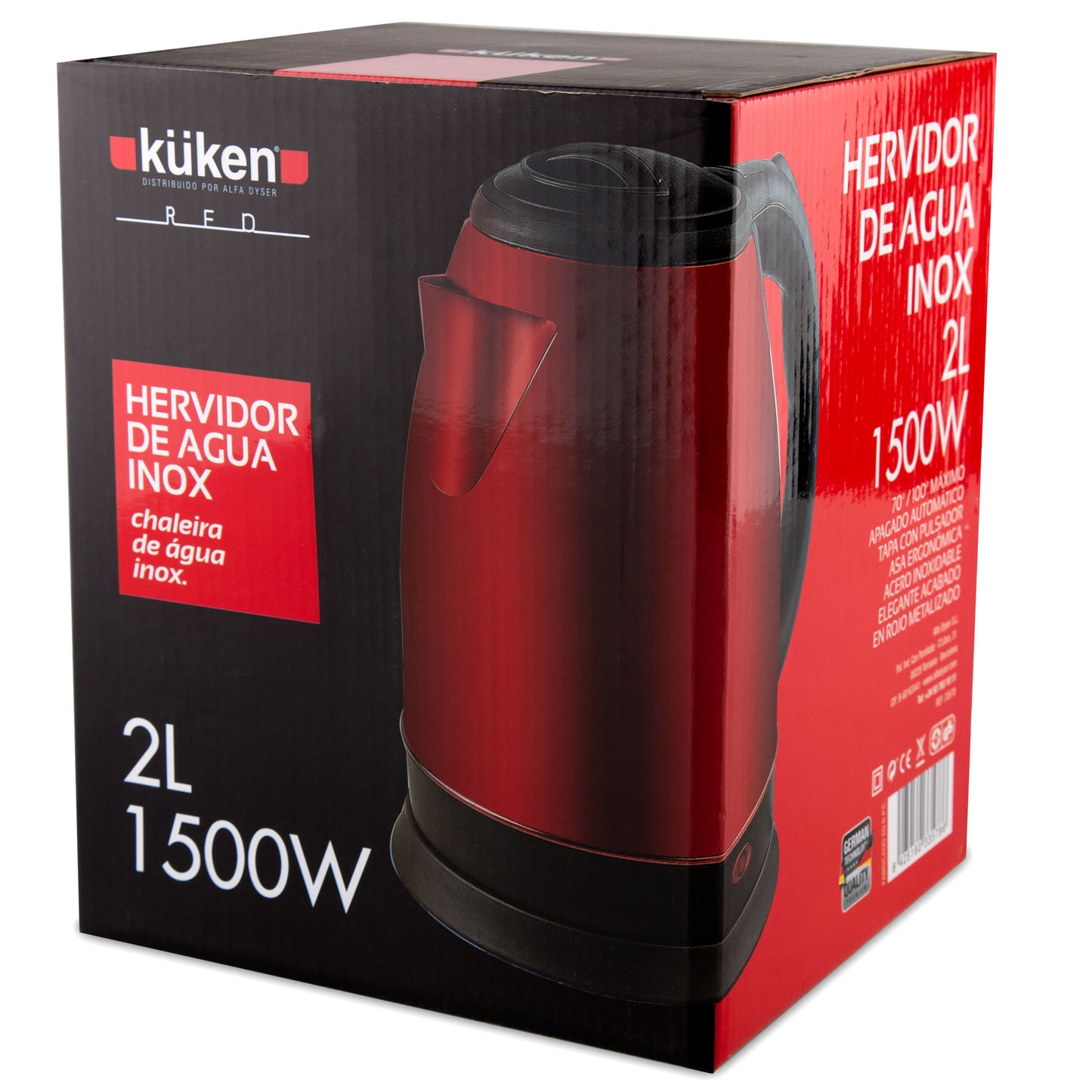 CHALEIRA ELÉTRICA 1500W VERMELHA KÜKEN