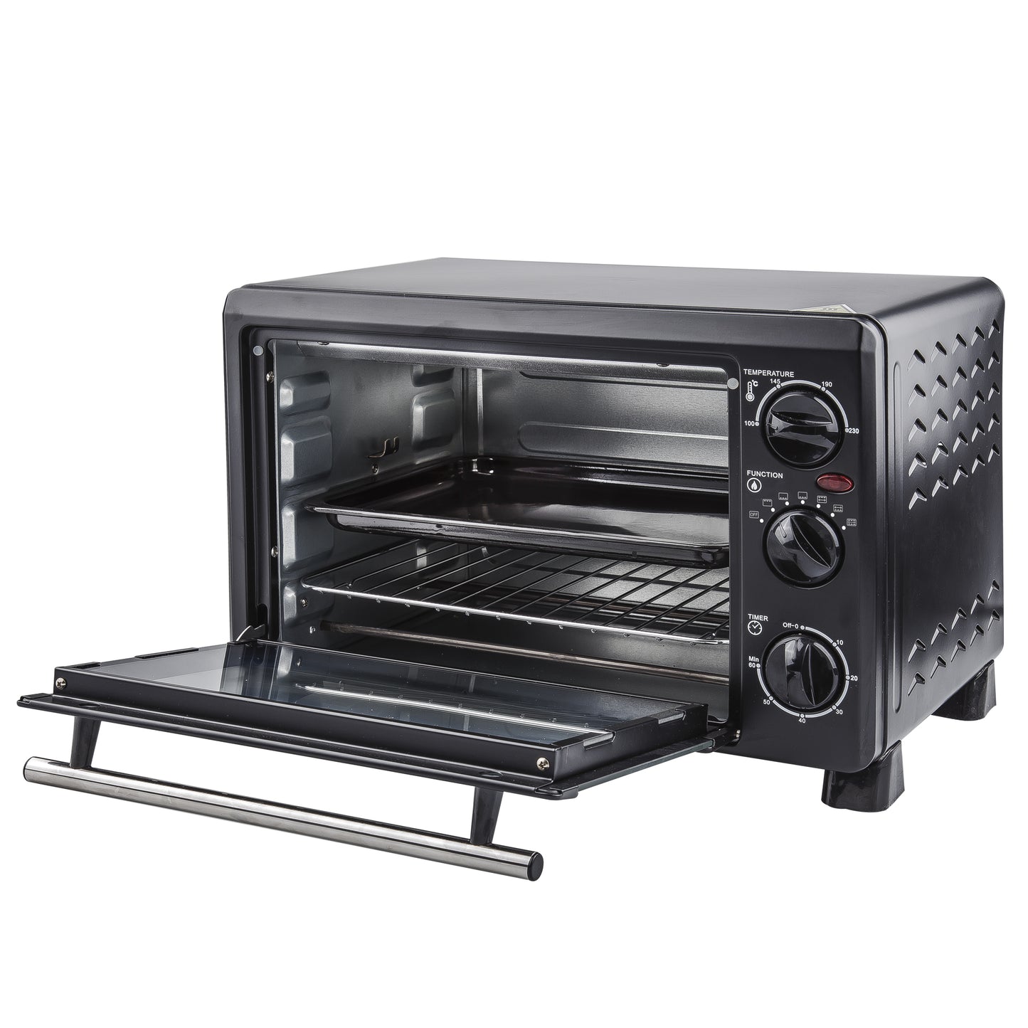 FORNO / GRILL ELÉTRICO PRETO 2000W 45 L + UTENSÍLIOS