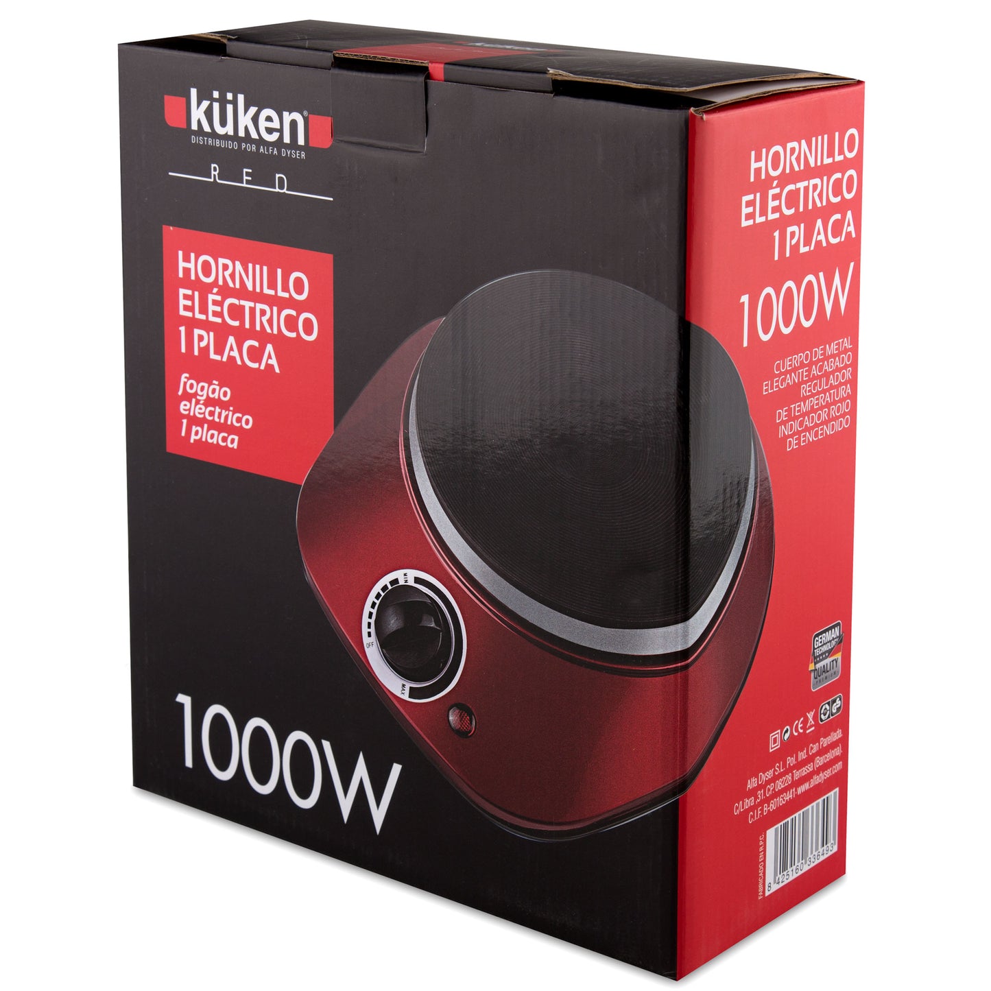 FOGÃO ELÉTRICO VERMELHO 1 PLACA 1000W
