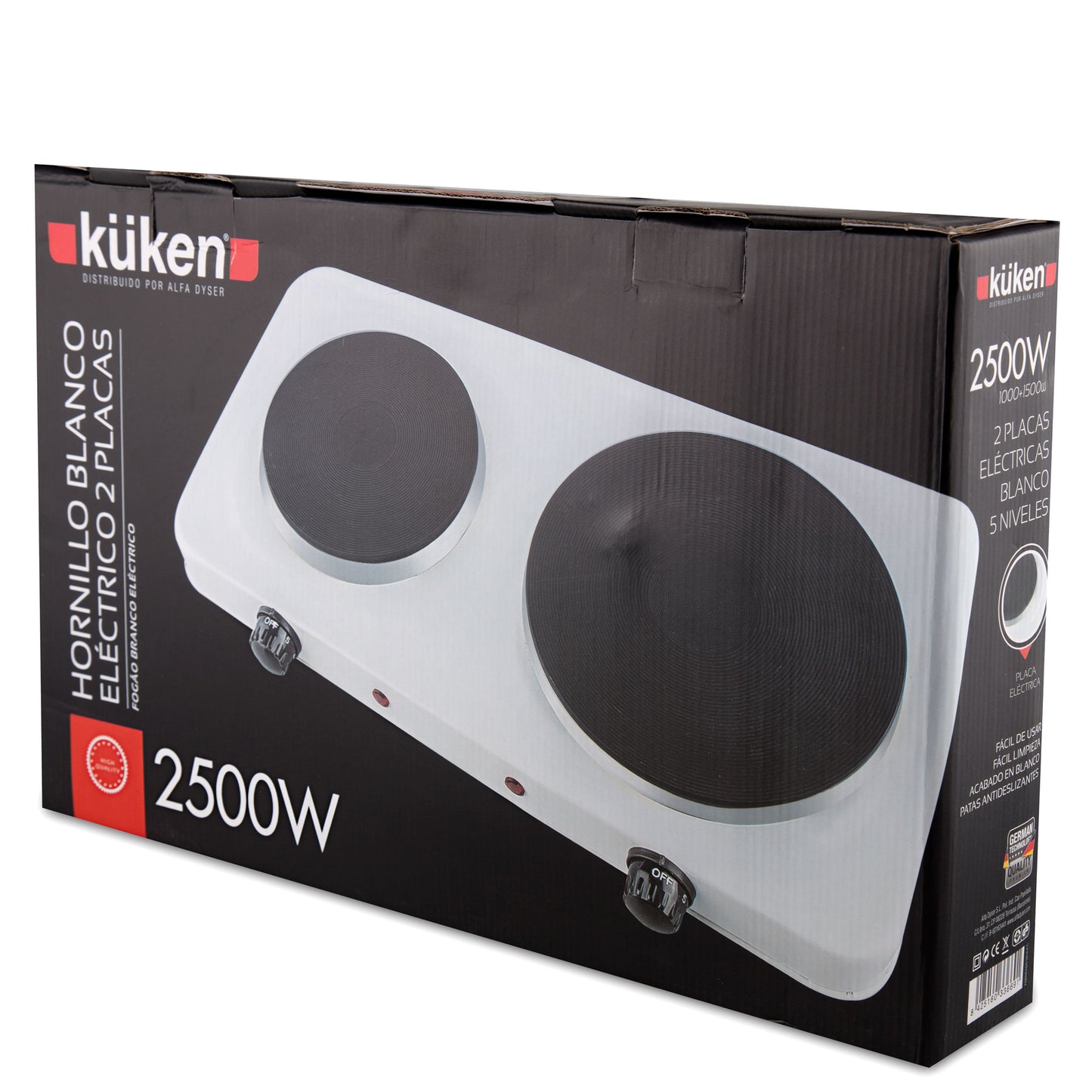 FOGÃO ELÉTRICO BRANCO 2 PLACAS 2500W
