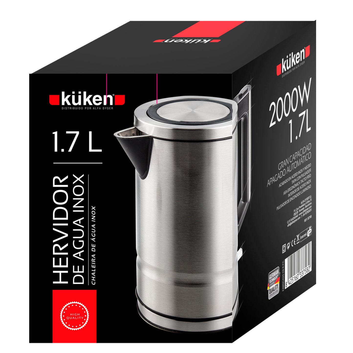 CHALEIRA KUKEN INOX 2000W 1.7 L