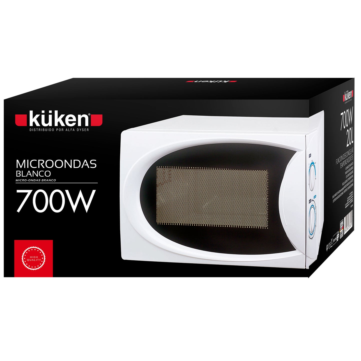 MICROONDAS BRANCO 20L 700W 5 POTÊNCIAS GIRATÓRIO
