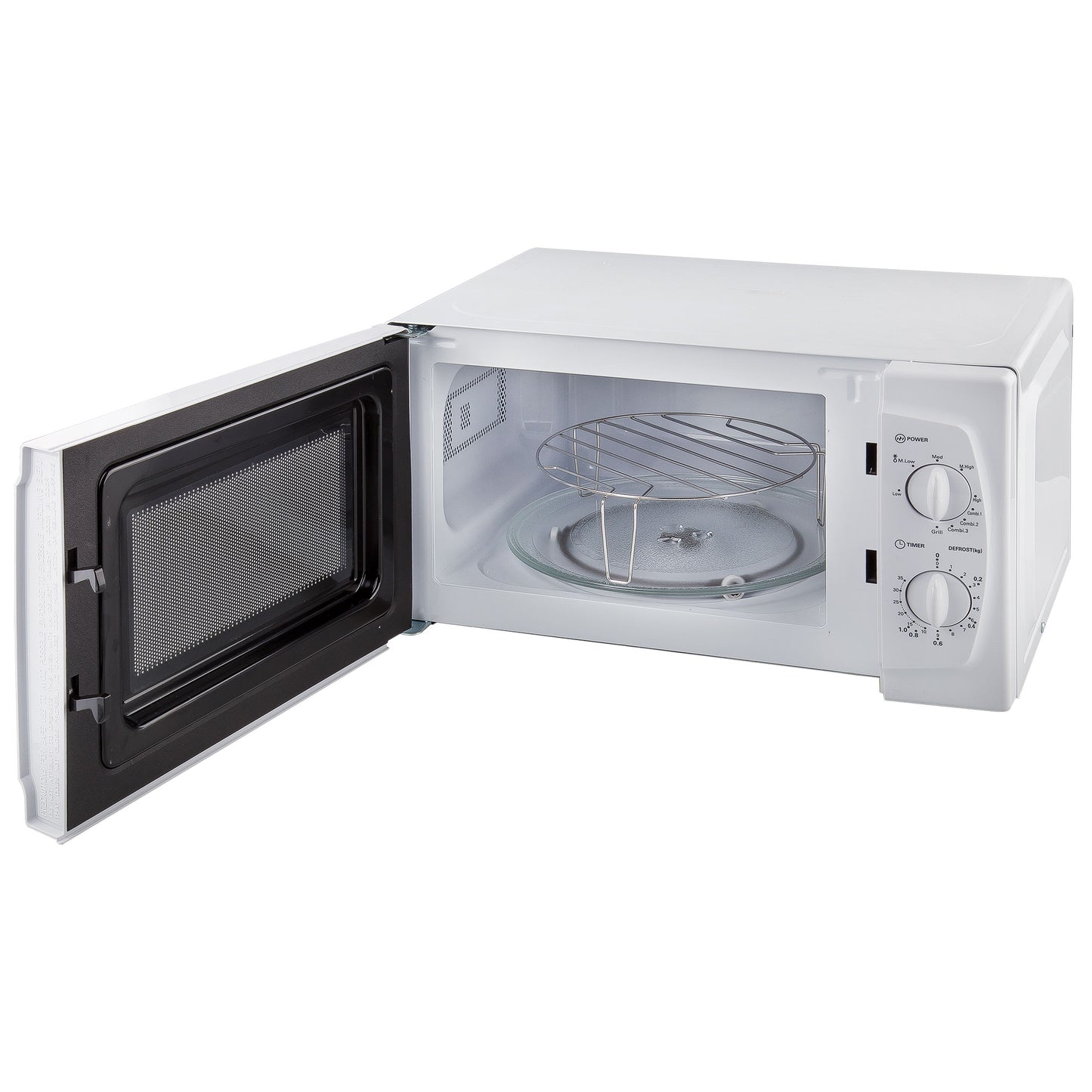MICROONDAS + GRILL BRANCO 20L 700W 5 POTÊNCIAS + 3 COMBI