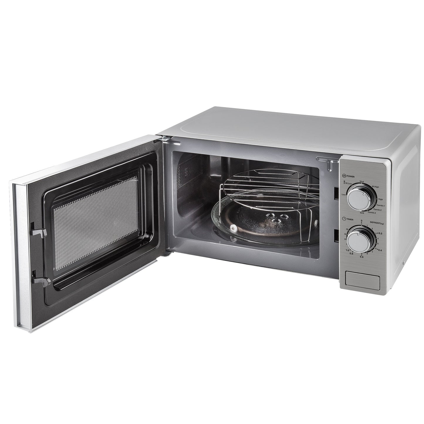 MICROONDAS + GRILL INOX 20L 700W 5 POTÊNCIAS SISTEMA GIRATÓRIO