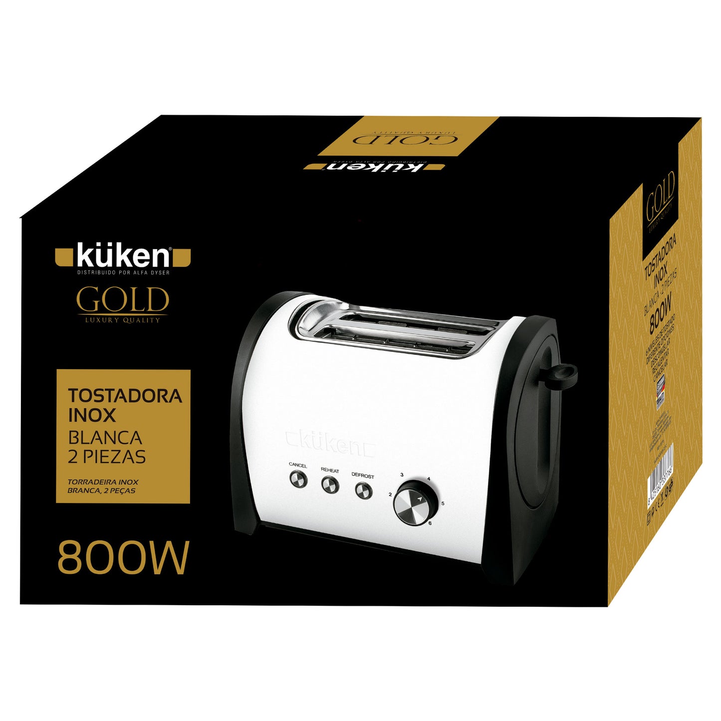 TORRADEIRA KUKEN GOLD BRANCA TATO FRIO 800W