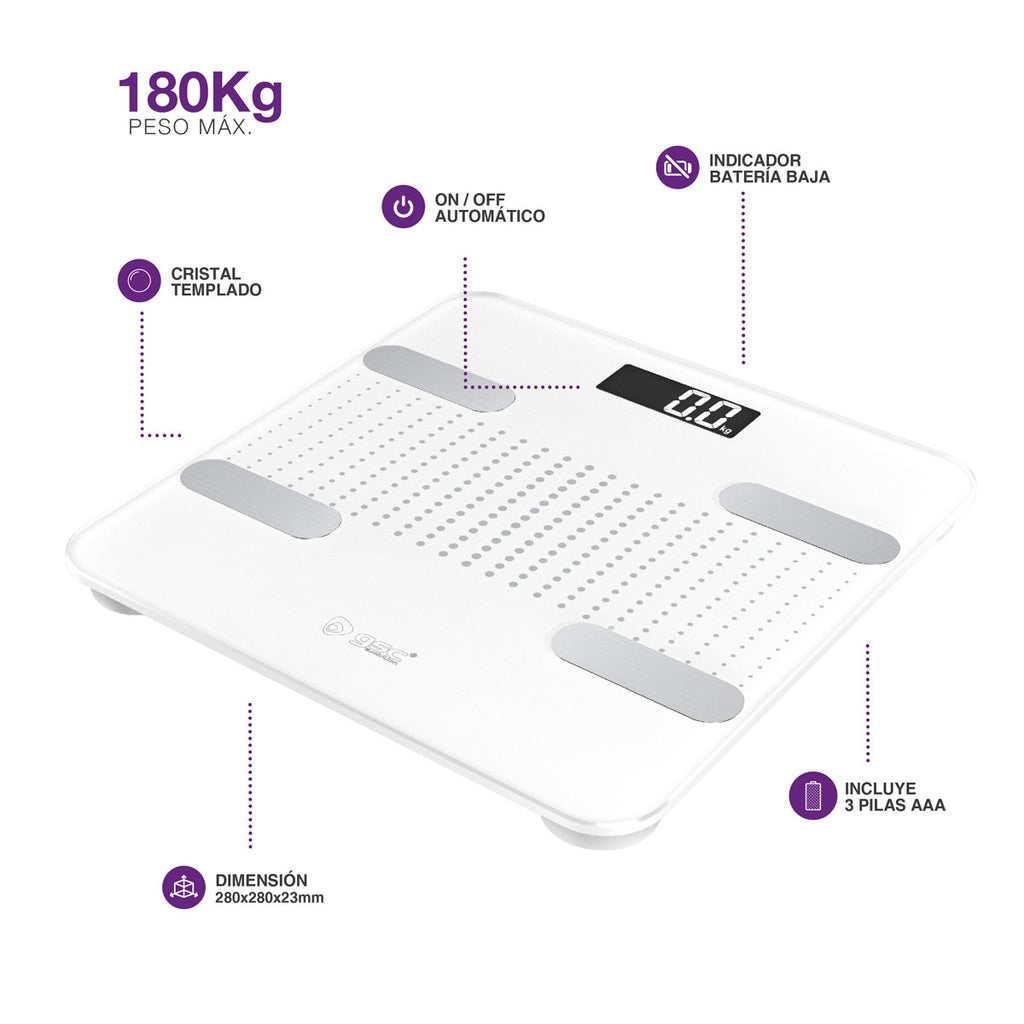 Balança de banheiro inteligente Milak White
