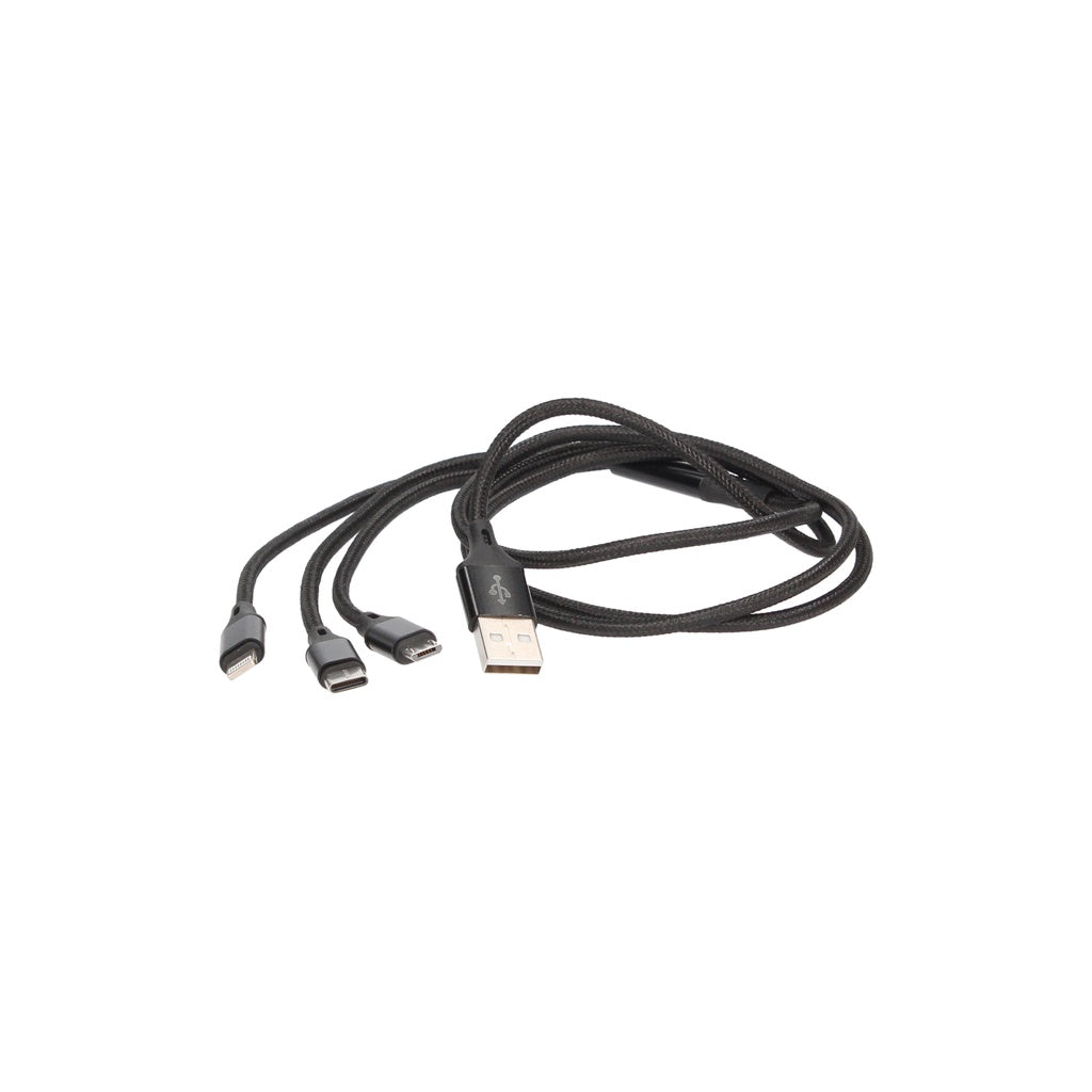 USB macho para cabo multicarga (micro USB macho, tipo C, iPhone)
