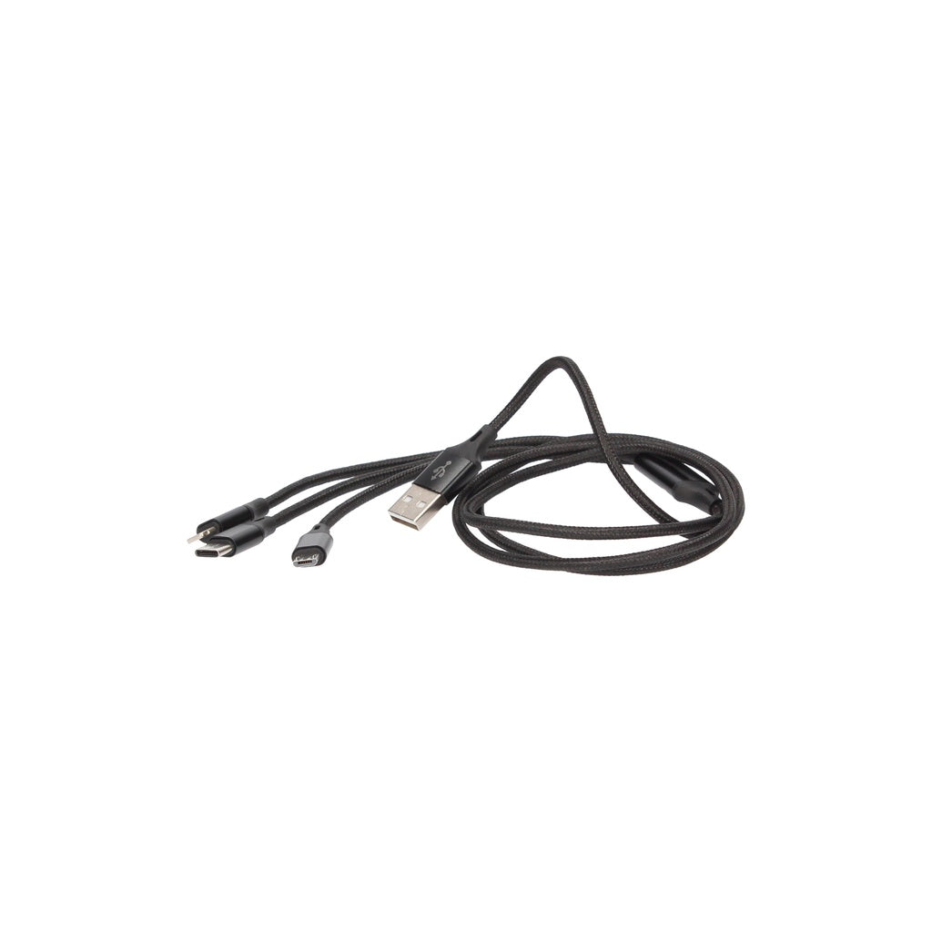 USB macho para cabo multicarga (micro USB macho, tipo C, iPhone)