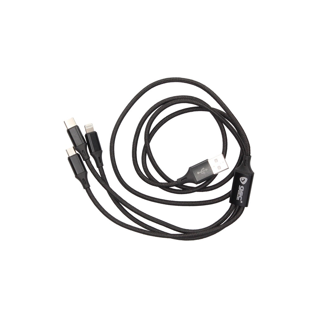 USB macho para cabo multicarga (micro USB macho, tipo C, iPhone)