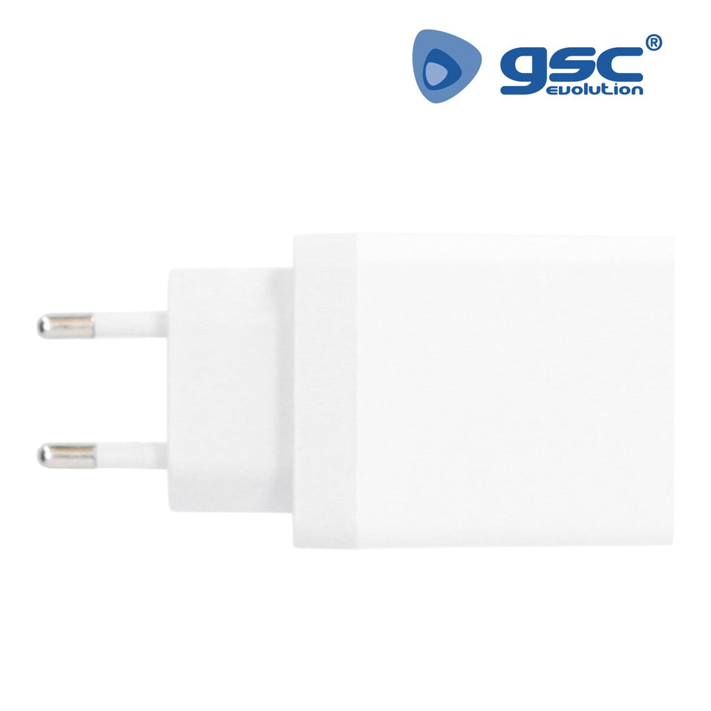 Carregador de 230V para 4 USB: 1xQC3.0 + 3x2.4A