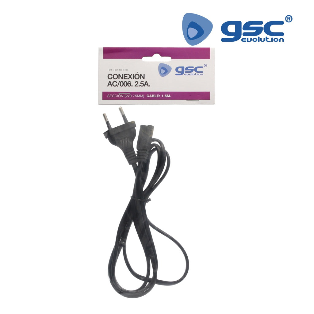 Connexion AC006 (2x0.75mm) 1.5M 2.5A